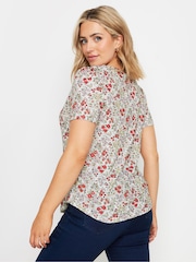 M&Co White Floral Short Sleeve Jersey Top - Image 3 of 5
