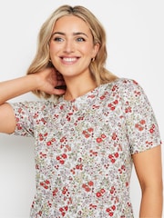 M&Co White Floral Short Sleeve Jersey Top - Image 4 of 5