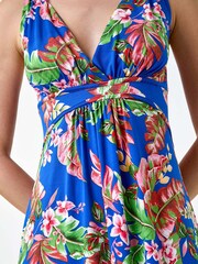 Roman Blue Tropical Floral Stretch Jersey Dress - Image 5 of 5