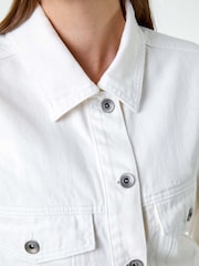 Roman White Oversized 100% Cotton Denim Jacket - Image 5 of 5