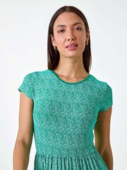 Roman Green Paisley Relaxed Stretch Maxi Dress - Image 4 of 5