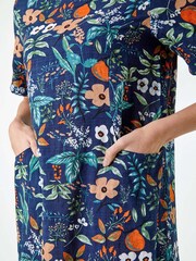 Roman Blue Floral Print Pocket Shift Dress - Image 5 of 5
