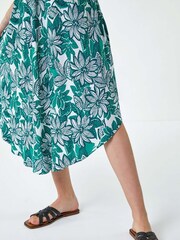 Roman Green Floral Print Midi T-Shirt Dress - Image 5 of 5