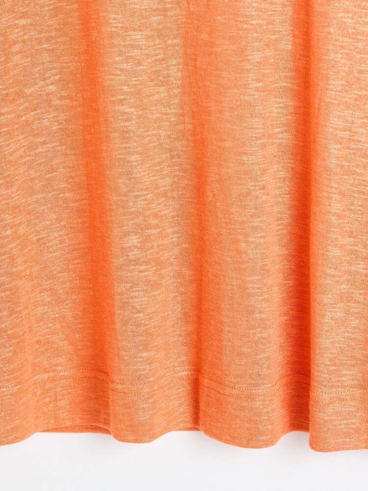 Oliver Bonas Orange Metallic Flute Sleeve T-Shirt with Linen - Image 8 of 8 Oliver Bonas Orange Metallic Flute Sleeve T-Shirt with Linen - Image 8 of 8