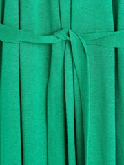 Oliver Bonas Green Linen Blend Halter Neck Midi Dress - Image 8 of 9