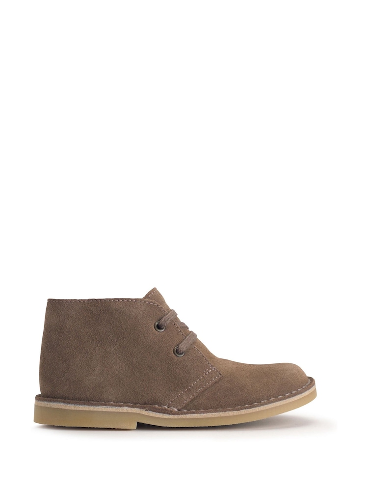 Tostado - Start Rite Colorado Taupe Suede Lace-Up Desert Boots - Imagen 1 de 6