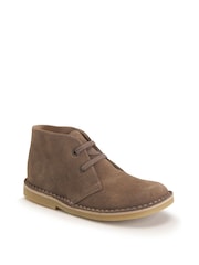 Tostado - Start Rite Colorado Taupe Suede Lace-Up Desert Boots - Imagen 3 de 6