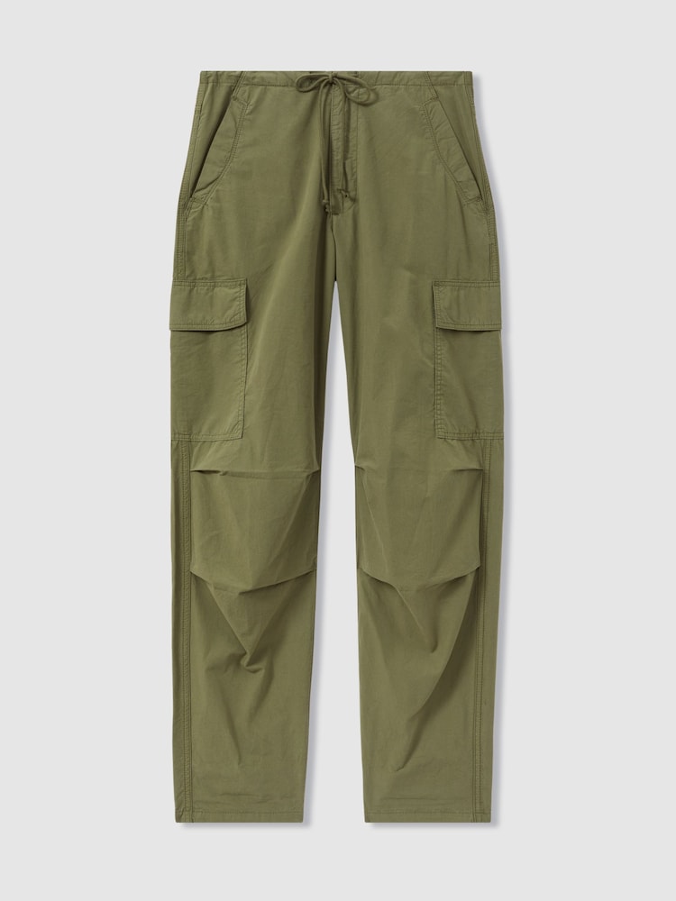 Khaki - Reiss Alessio Combat-Hose in Tapered-Fit aus Baumwolle mit Kordelzug - Bild 2 von 6 Khaki - Reiss Alessio Combat-Hose in Tapered-Fit aus Baumwolle mit Kordelzug - Bild 2 von 6