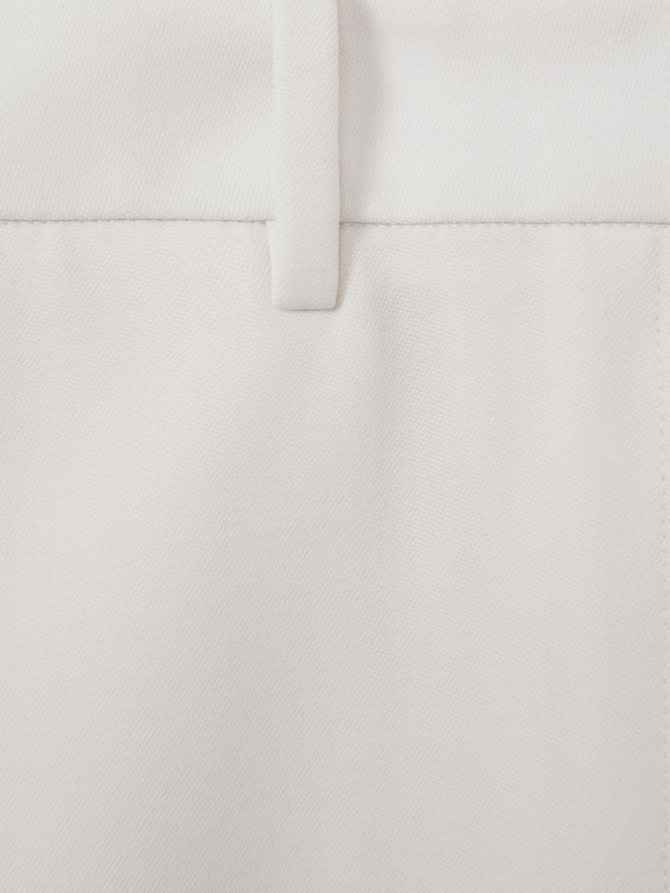 Reiss White Leanna Wool Blend Wide Leg Tux Trousers - Image 6 of 6