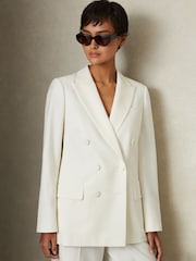 Reiss Leanna Wool Blend Dubbelknäppt Tux Kavaj - Bild 1 av 6