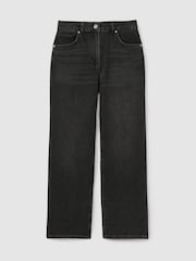 Reiss Washed Black Selin Mid Rise Straight Leg Jeans - Image 2 of 5
