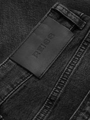 Reiss Washed Black Selin Mid Rise Straight Leg Jeans - Image 4 of 5