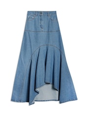 Albaray Blue Aysmetric 100% Cotton Denim Skirt - Image 6 of 6