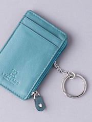 Lakeland Leather Dark Teal Green Keyring Card Holder - Image 2 of 3