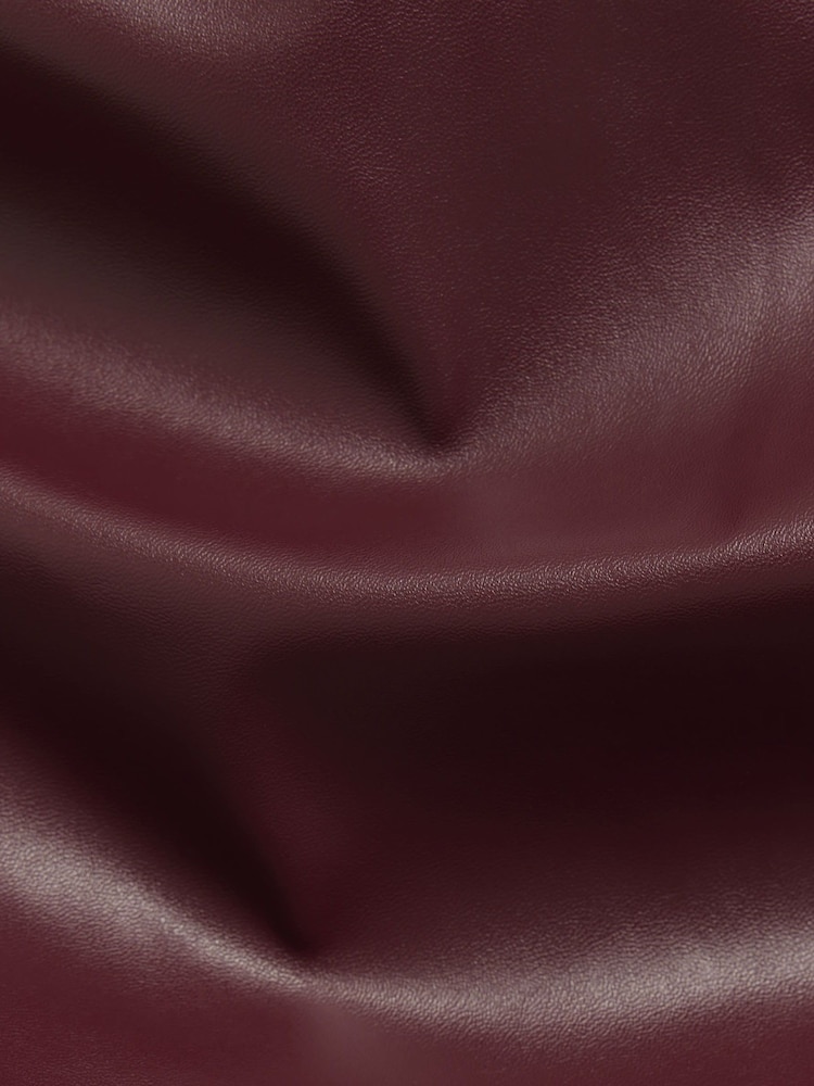 River Island Burgundy Burgundy Faux Leather Drape Top - Image 4 of 4