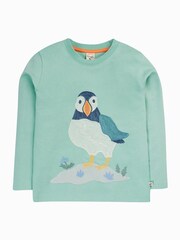 Frugi Green Embroided Puffin T-Shirt - Image 1 of 3