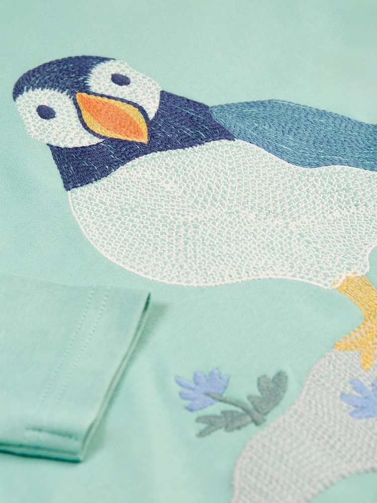 Frugi Green Embroided Puffin T-Shirt - Image 2 of 3