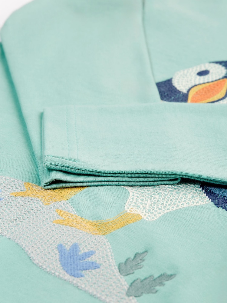 Frugi Green Embroided Puffin T-Shirt - Image 3 of 3