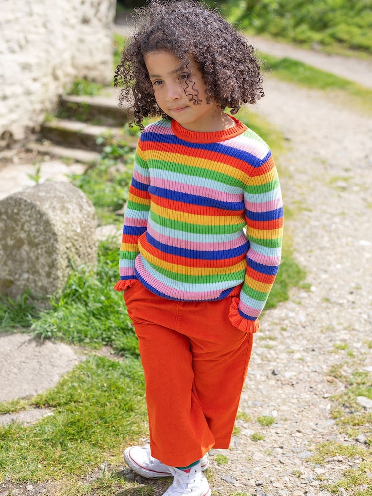 Frugi Girls Blue Retro Striped Knitted Jumper - Изображение 1 из 6 Frugi Girls Blue Retro Striped Knitted Jumper - Изображение 1 из 6