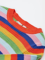 Frugi Girls Blue Retro Striped Knitted Jumper - Изображение 4 из 6