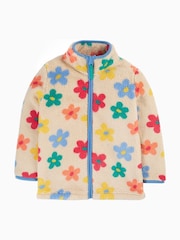 Frugi Orange Flower Pop Zipped Ted Fleece Jacket - Image 3 of 6