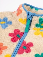 Frugi Orange Flower Pop Zipped Ted Fleece Jacket - Image 4 of 6
