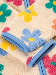 Frugi Orange Flower Pop Zipped Ted Fleece Jacket - Image 5 of 6