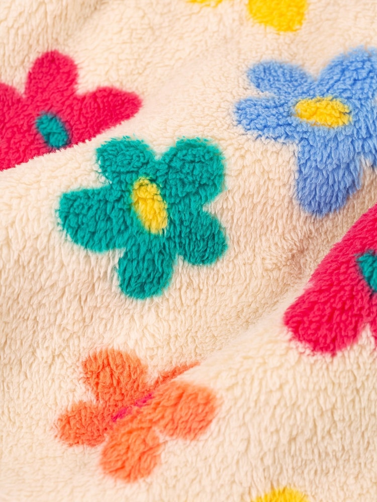 Frugi Orange Flower Pop Zipped Ted Fleece Jacket - Image 6 of 6