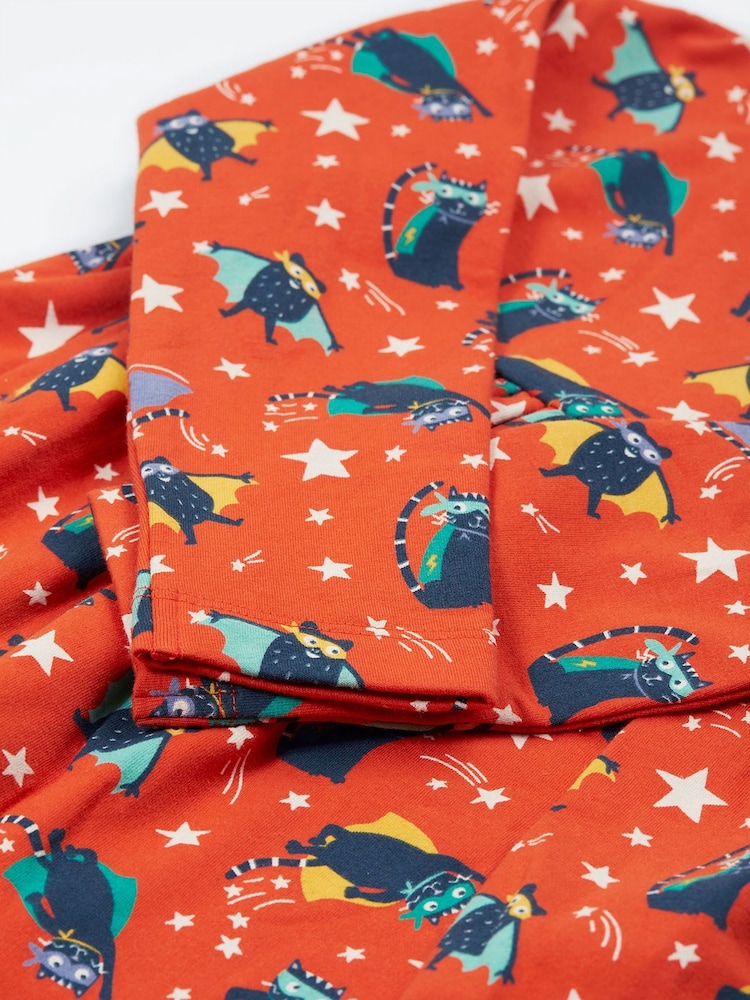 Frugi Boys Orange All-Over Print Halloween Sweatshirt - Image 4 of 4
