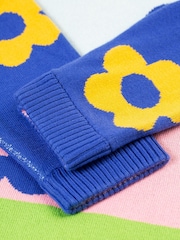 Frugi Blue Floral Reversible Knitted Dress - Image 5 of 5