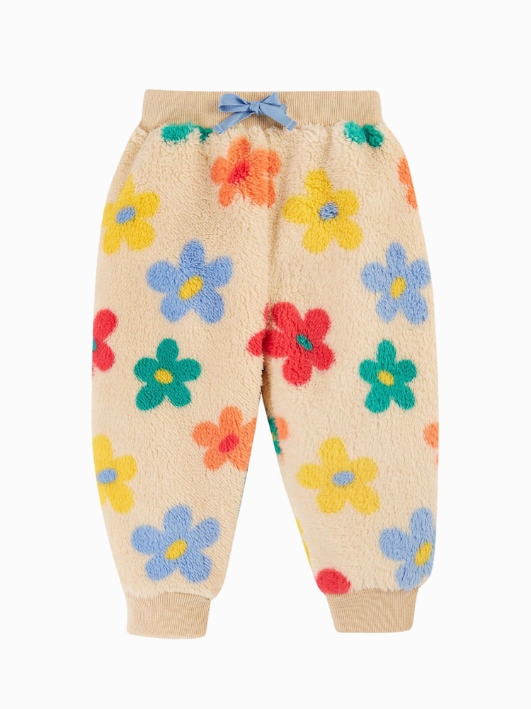 Frugi Orange Fleece Flower Printed Joggers - Image 2 of 5
