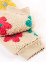 Frugi Orange Fleece Flower Printed Joggers - Image 3 of 5