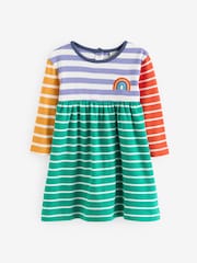 Frugi Girls Blue Multi Striped Hotchpotch Dress - Image 2 of 2