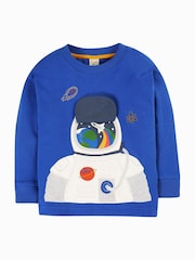 Frugi Boys Blue Space Astronaut Interactive Top - Image 1 of 6