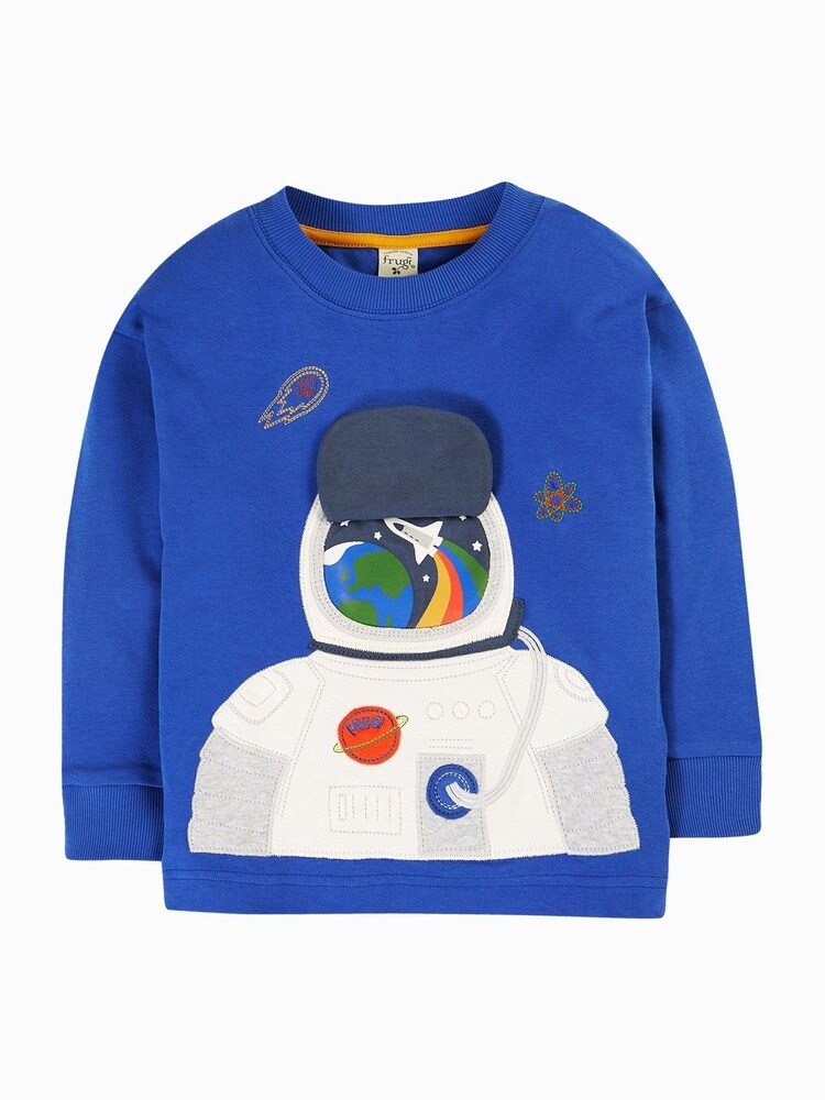 Frugi Boys Blue Space Astronaut Interactive Top - Image 1 of 6