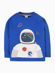 Frugi Boys Blue Space Astronaut Interactive Top - Image 2 of 6