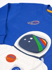 Frugi Boys Blue Space Astronaut Interactive Top - Image 3 of 6