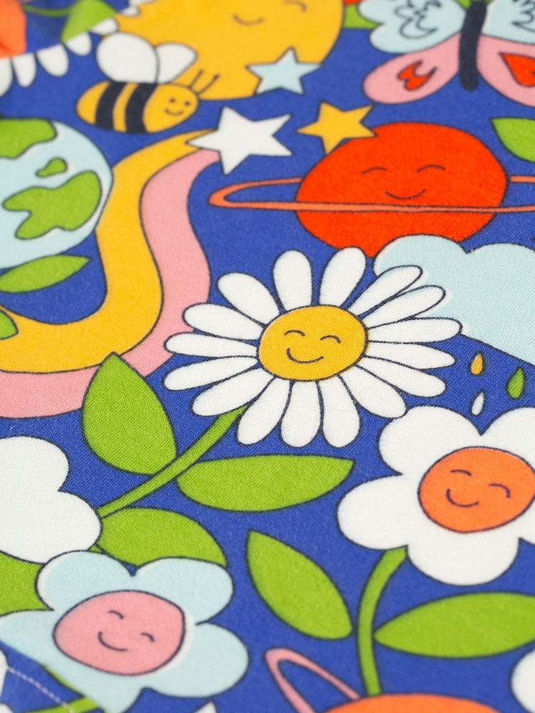 Frugi Blue Flower Print Sofia Skater Dress - Image 5 of 5 Frugi Blue Flower Print Sofia Skater Dress - Image 5 of 5