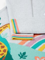 Frugi Grey Giraffe Rainbow Knitted Dress - Image 3 of 4