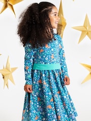 Frugi Girl's Blue Forest Skater Dress - Image 1 of 9