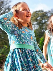 Frugi Girl's Blue Forest Skater Dress - Image 2 of 9