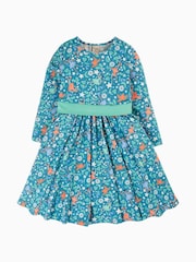Frugi Girl's Blue Forest Skater Dress - Image 4 of 9