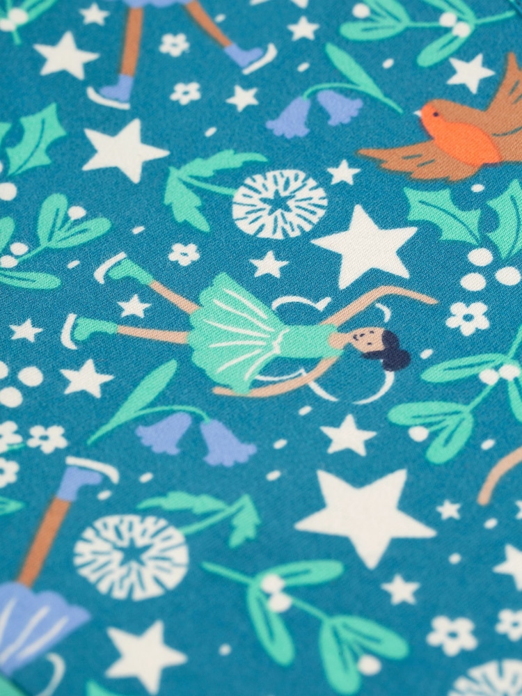 Frugi Girl's Blue Forest Skater Dress - Image 9 of 9