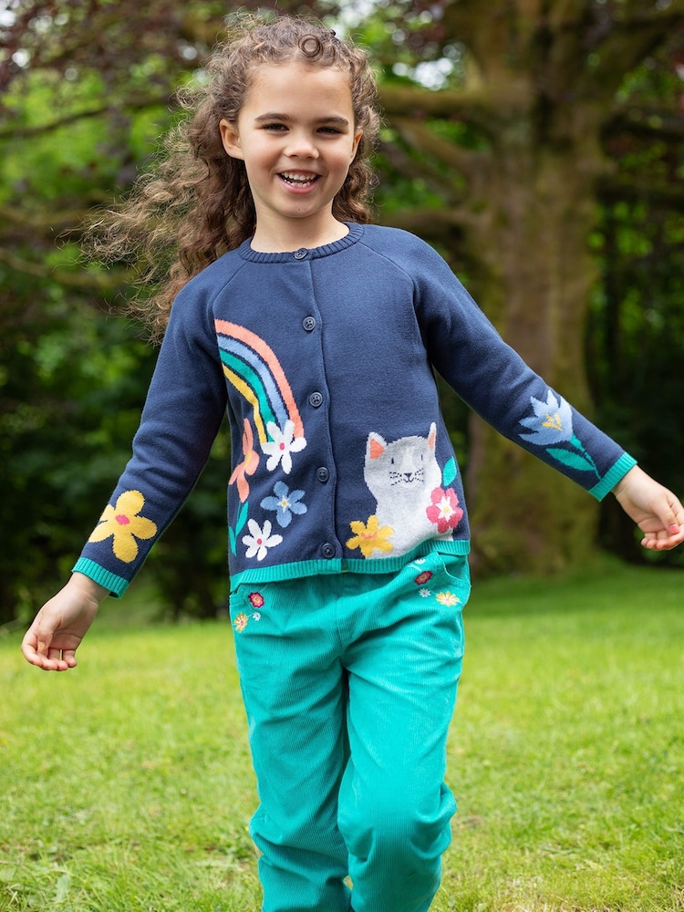 Frugi Girls Blue Reva Knitted Cardigan - Slika 1 iz 6 Frugi Girls Blue Reva Knitted Cardigan - Slika 1 iz 6