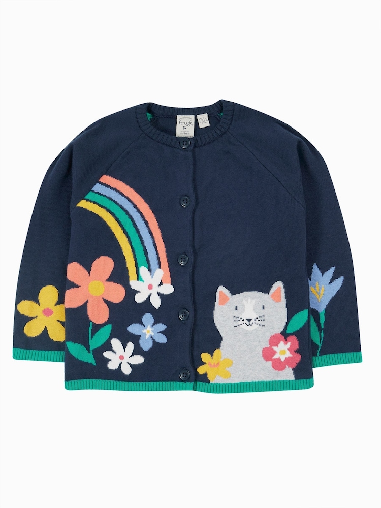 Frugi Girls Blue Reva Knitted Cardigan - Slika 2 iz 6 Frugi Girls Blue Reva Knitted Cardigan - Slika 2 iz 6