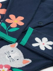 Frugi Girls Blue Reva Knitted Cardigan - Slika 4 iz 6
