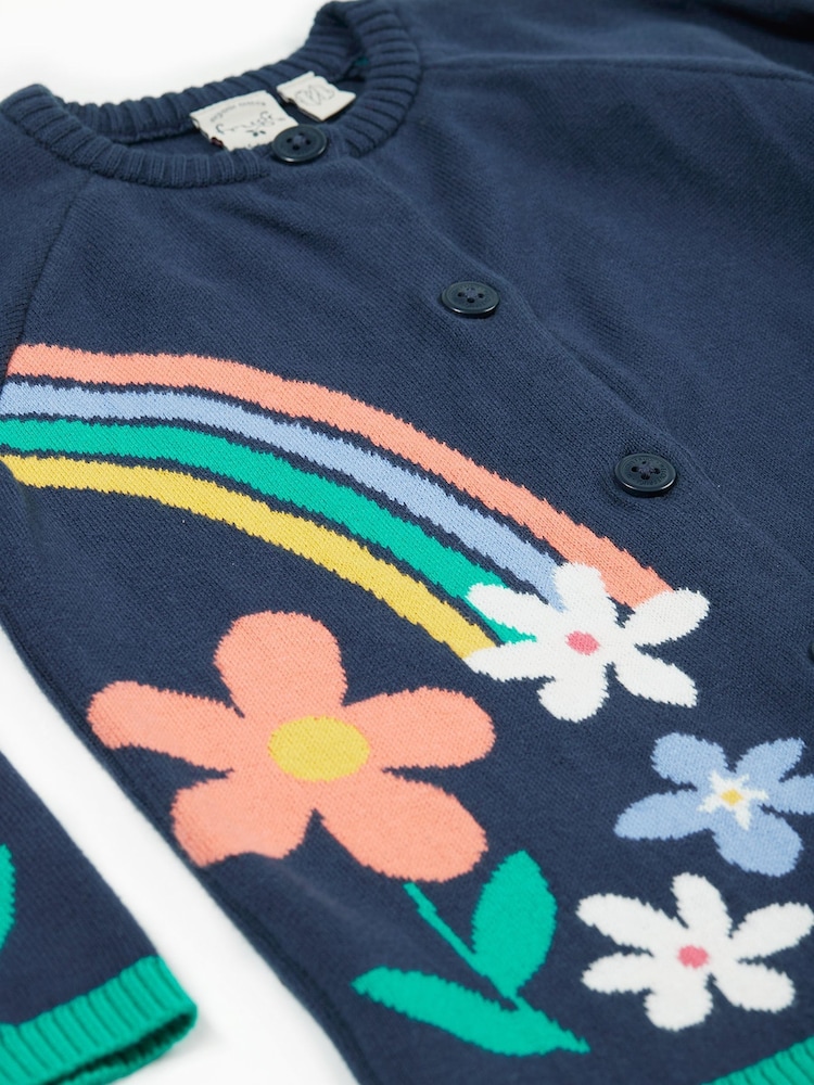 Frugi Girls Blue Reva Knitted Cardigan - Slika 6 iz 6 Frugi Girls Blue Reva Knitted Cardigan - Slika 6 iz 6