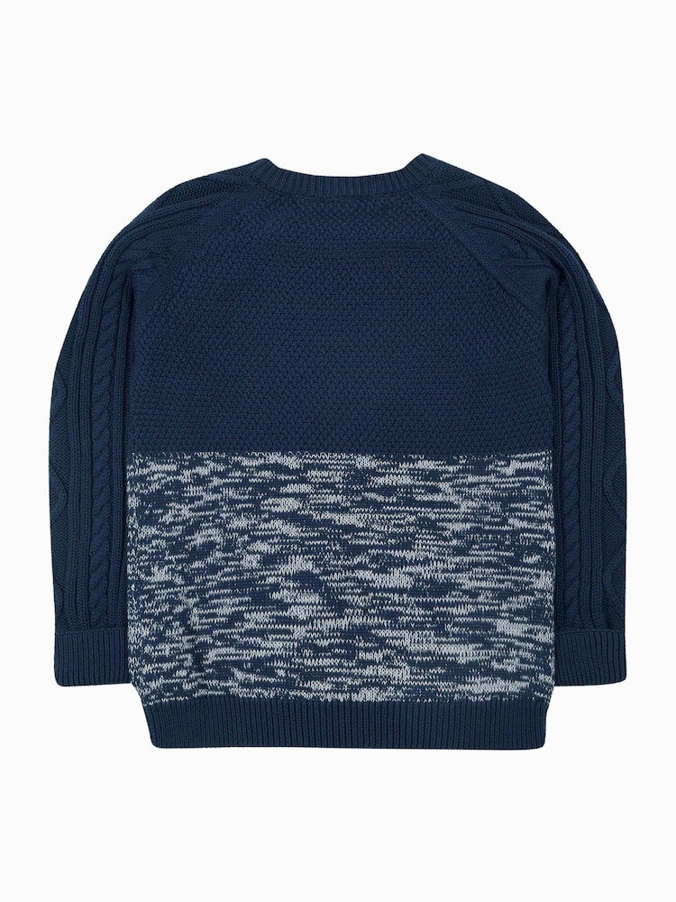 Frugi Blue Cat Knitted Halloween Jumper - Image 2 of 4