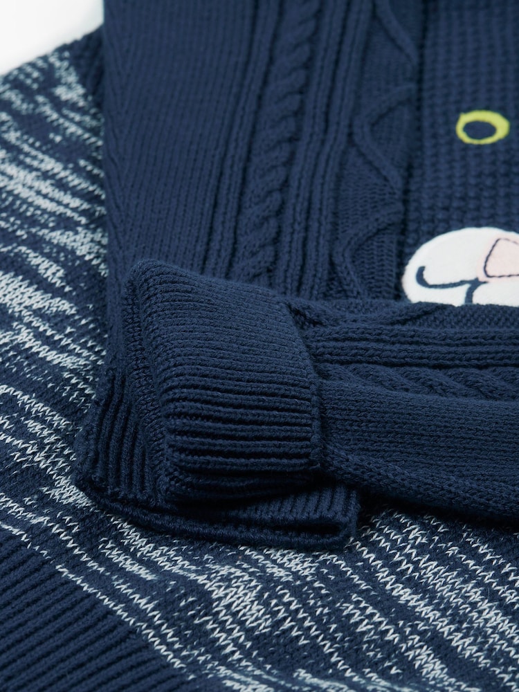 Frugi Blue Cat Knitted Halloween Jumper - Image 4 of 4