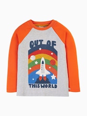 Frugi Grey Space Rocket Raglan Top - Image 1 of 5
